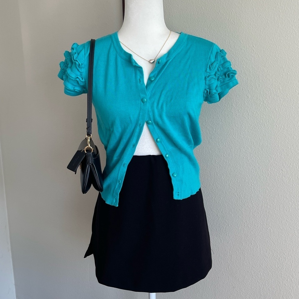 Willi Smith Women's Teal Button-Up Cardigan Size M